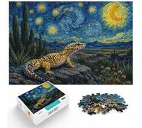 Puzzle 1000 pièces pour Adultes, Leopard Gecko on Rock, Starry Night