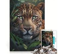 Puzzle 1000 pièces pour Adultes Léopard IA générative Jeu Impossible Interaction Parent-Enfant Liste de souhaits avec Le Père Noël 50x75cm
