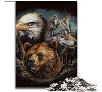Puzzle 1000 pièces pour Adultes Les Animaux d'Amérique, Parfait pour s'amuser en Famille à Noël, Thanksgiving, Les Anniversaires et Pâques (Taille : 50x75cm)