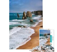 Puzzle 1000 pièces pour Adultes Les Douze Apôtres Côte australienne Jeu éducatif et ludique Course de Vitesse Manuelle Idée Cadeau (Dimensions 50x75cm)