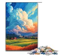 Puzzle 1000 pièces pour Adultes Les fermes sont entourées d'éclaboussures De Nombreux Puzzles colorés des Jouets de Divertissement Familial Une décoration intérieure Unique et des Cadeaux 75 x 50 cm