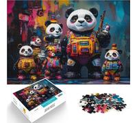Puzzle 1000 pièces pour Adultes L'escouade Panda Jeu Familial Anti-Stress Défi Difficile Jeu éducatif pour Anniversaire, Noël 38x26cm