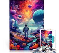 Puzzle 1000 pièces pour Adultes l'espace des astronautes est Sauvage Jeu Pratique avec des pièces de Formes aléatoires entièrement imbriquées 38x26cm