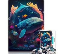 Puzzle 1000 pièces pour Adultes Leviathan psychédélique Puzzle 1000 pièces est idéal comme Cadeau pour Toute la Famille Convient pour Et 14 38x26cm