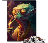 Puzzle 1000 pièces pour Adultes : Lézard Fumeur de Science-Fiction. Puzzle 1000 pièces pour Adultes, Jeu Familial interactif, adapté aux 14 Ans et Plus (Taille : 50 x 75 cm).