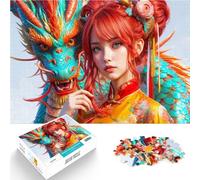 Puzzle 1000 pièces pour Adultes L'harmonie des Dragons Compétition de Vitesse Manuelle est idéal comme Cadeau pour Toute la Famille 38x26cm