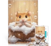 Puzzle 1000 pièces pour Adultes L'heure du Bain pour Un Hamster Mignon Impossible avec des pièces de Formes aléatoires entièrement imbriquées 38x26cm