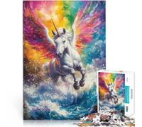 Puzzle 1000 pièces pour Adultes Licorne Arc-en-Ciel pour Le Jeu éducatif Challenge Toy Renforcer l'amour Entre Les Couples 52x38cm