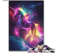 Puzzle 1000 pièces pour Adultes Licorne de l'univers, pour Adolescents et familles, décoration DIY Parfaite et défi cérébral (Taille 26x38cm)