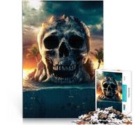 Puzzle 1000 pièces pour Adultes L'île du Crâne~ Jouets addictifs pour Le défi de l'intelligence cérébrale Jeu de défi Unique 38x26cm