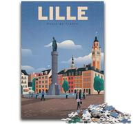 Puzzle 1000 pièces pour Adultes Lille, 1000 pièces pour Adolescents, Cadeau d'anniversaire, décoration Murale pour Les 14 Ans et Plus (50x75cm)