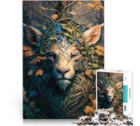 Puzzle 1000 pièces pour Adultes Lion Ami Imaginaire Réduction du Stress intéressante Liste de souhaits avec Le Père Noël 75x50cm