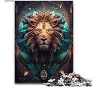 Puzzle 1000 pièces pour Adultes Lion Créatures mythiques Puzzle en Bois Taille 50x75cm Jeu de réflexion pour Adolescents, Cadeau de Vacances idéal