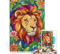Puzzle 1000 pièces pour Adultes Lion en mosaïque Jouets addictifs pour Le défi de l'intelligence cérébrale Idées Cadeaux 26x38cm