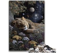 Puzzle 1000 pièces pour Adultes Lion endormi pour Les 14 Ans et Plus pour Le Plaisir en Famille et Les soirées de Jeux Jouets Cadeaux 50x75cm