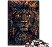 Puzzle 1000 pièces pour Adultes Lion Indien Jouets éducatifs Jeux familiaux Renforcer l'amour Entre Couples 50x75cm