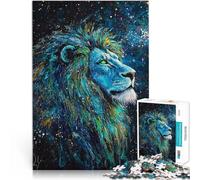 Puzzle 1000 pièces pour Adultes Lion néon Difficile à réaliser mais Amusant et Humoristique Cadeau d'anniversaire, Cadeaux 75x50cm