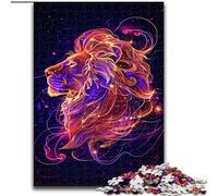 Puzzle 1000 pièces pour Adultes, Lion Néon, pour Les Adolescents, Les Couples et Les Amis pour Les Anniversaires et Noël (Taille : 50x75cm)