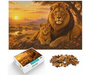 Puzzle 1000 pièces pour Adultes, Lion Panthera Leo Illustration | Pour les amateurs de puzzles patients : ce puzzle 1000 pièces adulte se prête aux après-midis tranquilles.