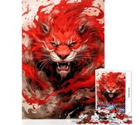 Puzzle 1000 pièces pour Adultes Lion Rouge Impossible Game Jeu éducatif et ludique avec liste de souhaits du Père Noël (50x75cm)