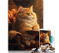 Puzzle 1000 pièces pour Adultes, Livre de Lecture de Chat, Puzzle 1000 pièces pour Adultes et Adolescents, Jeux éducatifs, décoration d'intérieur, Collection d'artistes, Beaux-Arts 26x38cm