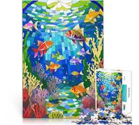 Puzzle 1000 pièces pour Adultes L'océan en vitrail Séjour Anti-Stress pour Tuer Le Temps Car C'est Un pour Toute la Famille 38x26cm