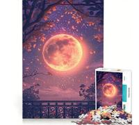 Puzzle 1000 pièces pour Adultes LoFi Full Moon Night Jeu éducatif Difficile et Stimulant Collection d'artistes Beaux-Arts 50x75cm