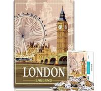 Puzzle 1000 pièces pour Adultes Londres Grande-Bretagne, Stimulant et Stimulant, idéal comme Cadeau pour Toute la Famille à partir de 14 Ans 38x26cm
