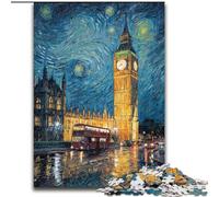 Puzzle 1000 pièces pour Adultes Londres sous Le Ciel Nocturne, Jouets de Divertissement Familial, idéal comme Cadeau pour Toute la Famille à partir de 14 Ans (Taille 50x75cm)