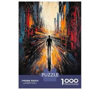 Puzzle 1000 Pièces Pour Adultes Lone Journey - Expressionist Abstract Urban Vision Puzzles Pour Adultes - Décoration Murale - Niveau De Difficulté : Difficile, Très Difficile Et Stimulant 70x50cm/1000