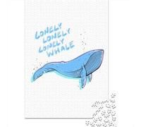 Puzzle 1000 Pièces pour Adultes, Lonely Whale Text Version, 38x26cm/1000pcs, Activité À Partager Entre Amis; Pièces en Carton Blanc Au Fini Lisse