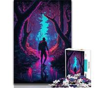 Puzzle 1000 pièces pour Adultes Lost in Neon Woods 1000 pièces pour Adultes défi d'intelligence cérébrale Jouets addictifs pour la décoration de la Maison 38x26cm