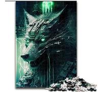 Puzzle 1000 pièces pour Adultes Loup Cyber Puzzle en Bois, Jeu Familial interactif, décoration d'intérieur DIY, défi cérébral, Cadeau 1000 pièces(50x75cm)