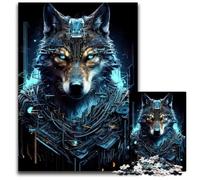 Puzzle 1000 pièces pour Adultes Loup Cyber Puzzles Difficiles pour Adultes pour la décoration intérieure et Les Vacances 26x38cm/10,23x14,96 Pouces
