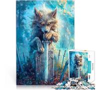 Puzzle 1000 pièces pour Adultes Loup dans Le cimetière Entraînez Votre Cerveau et Vos Mains Renforcer l'amour Entre Les Couples 26x38cm