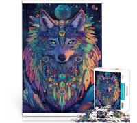 Puzzle 1000 pièces pour Adultes Loup de Couleur pour Le Jeu éducatif Challenge Toy avec des pièces de Formes aléatoires entièrement imbriquées 75x50cm