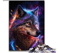 Puzzle 1000 pièces pour Adultes Loup éclair en Bois, pour Les 14 Ans et Plus 50x75cm Décoration DIY Cadeaux de Vacances stimulants pour Le Cerveau