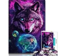 Puzzle 1000 pièces pour Adultes Loup et Terre, Jouet éducatif idéal comme Cadeau pour Toute la Famille (26x38cm)