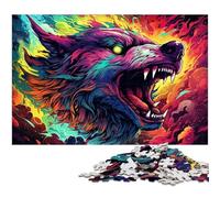 Puzzle 1000 pièces pour Adultes Loup étoilé coloré Jeu intellectuel Stimulant et Jeu Familial 1000 pièces (38 x 26 cm)