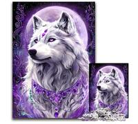 Puzzle 1000 pièces pour Adultes Loup Fantastique Puzzles en Bois pour 14 Ans et Plus Difficile à Terminer mais Amusant et Humoristique Cadeau d'anniversaire 50X75CM