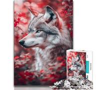 Puzzle 1000 pièces pour Adultes Loup fumé Rouge 1000 pièces pour Adolescents, idéal comme Cadeau pour Toute la Famille Convient aux Enfants de 14 Ans et Plus (Taille 38x26cm)