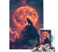 Puzzle 1000 pièces pour Adultes Loup-Garou Hurlant Difficile et Stimulant pour s'amuser en Famille Jeux Amusants pour Les 14 Ans et Plus 38x26cm