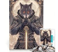 Puzzle 1000 pièces pour Adultes Loup Guerrier avec épée Jouet éducatif défi Stimulant Collection d'artistes Beaux-Arts 38x52cm