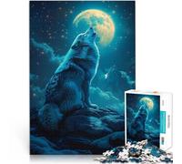 Puzzle 1000 pièces pour Adultes Loup Hurlant Jouets addictifs pour Le défi de l'intelligence cérébrale Jeu de défi Unique 75x50cm
