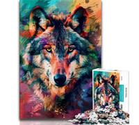 Puzzle 1000 pièces pour Adultes - Loup majestueux - 1000 pièces pour Adultes - Un défi Difficile à relever pour Toute la Famille (Taille 75x50cm)