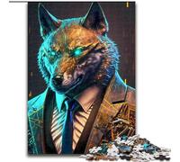Puzzle 1000 pièces pour Adultes : Loup Manager en Costume. Puzzle 1000 pièces : Un Casse-tête Stimulant pour Les Adolescents,Parfait pour la décoration intérieure ou comme Cadeau. Dimensions :.