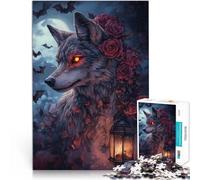 Puzzle 1000 pièces pour Adultes Loup menaçant Aidez Le Cerveau à exercer des Jouets addictifs pour cultiver la Patience Super Cadeau 75x50cm