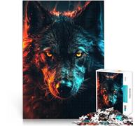 Puzzle 1000 pièces pour Adultes Loup Noir déchaîné Jeux éducatifs Décoration d'intérieur Convient pour la décoration de Bureau 75x50cm