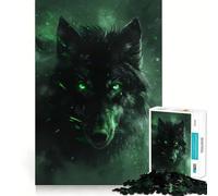 Puzzle 1000 pièces pour Adultes Loup Noir Gardien Pièces découpées avec précision,activité cérébrale stimulante,Moment de détente et de Divertissement,Cadeau Artistique d'anniversaire (50x75cm)