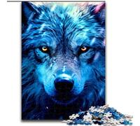 Puzzle 1000 pièces pour Adultes Loup Puzzle en Bois Taille 50x75cm Cadeau Stimulant pour Les Cerveaux, activité éducative pour Adolescents